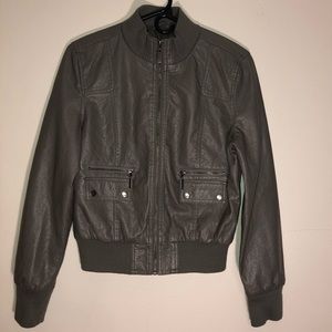 Paris Blues Women’s Grey Leather Jacket Size L